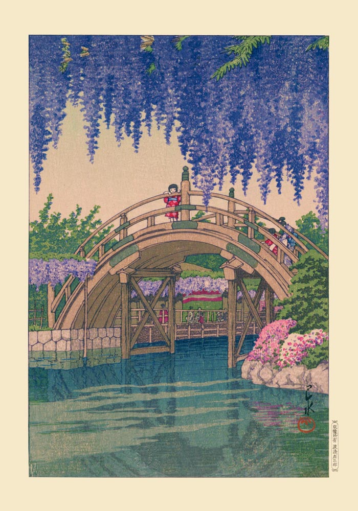 Girl on Bridge by Hasui