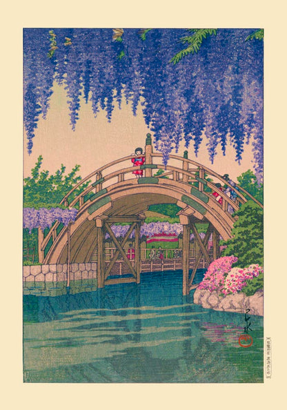 Girl on Bridge by Hasui