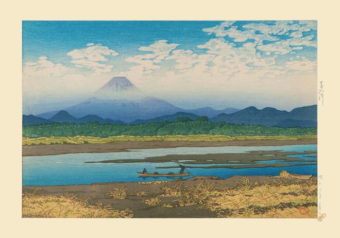 Hasui Mt Fuji Seen Art Print from the River Banyu