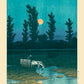 Evening Moon at Nakanoshima, Sapporo Art Print by Kawase Hasui