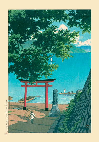 Nikkō Chūzenji Lake, Utagahama Art Print by Kawase Hasui