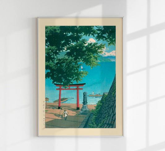 Nikkō Chūzenji Lake, Utagahama Art Print by Kawase Hasui