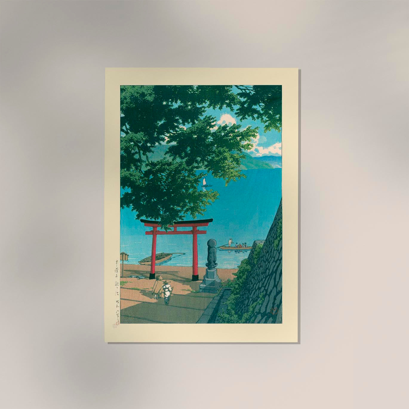 Nikkō Chūzenji Lake, Utagahama Art Print by Kawase Hasui
