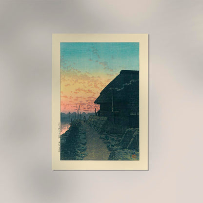 Sunset at Morigasaki Art Print by Kawase Hasui