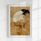 Sarus crane in rice field Japanese Art Print