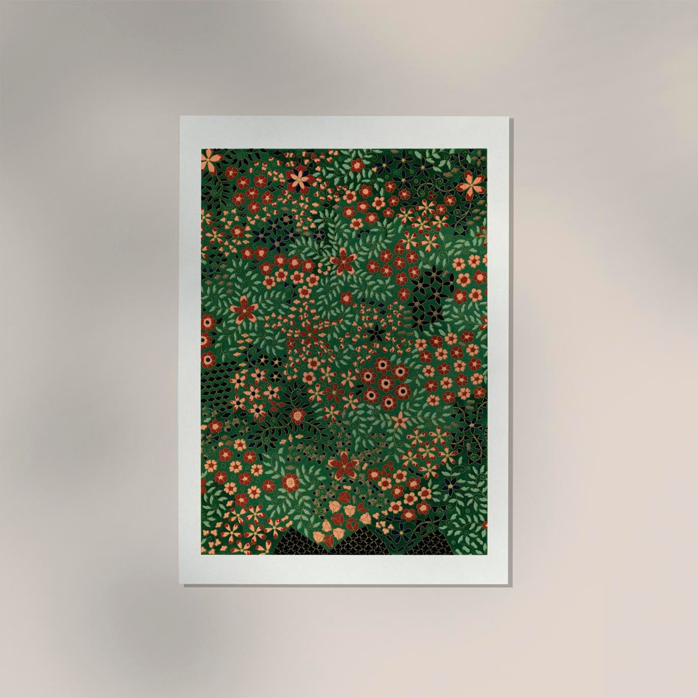 Japanese floral print pattern from section VII plate IX. by G.A. Audsley