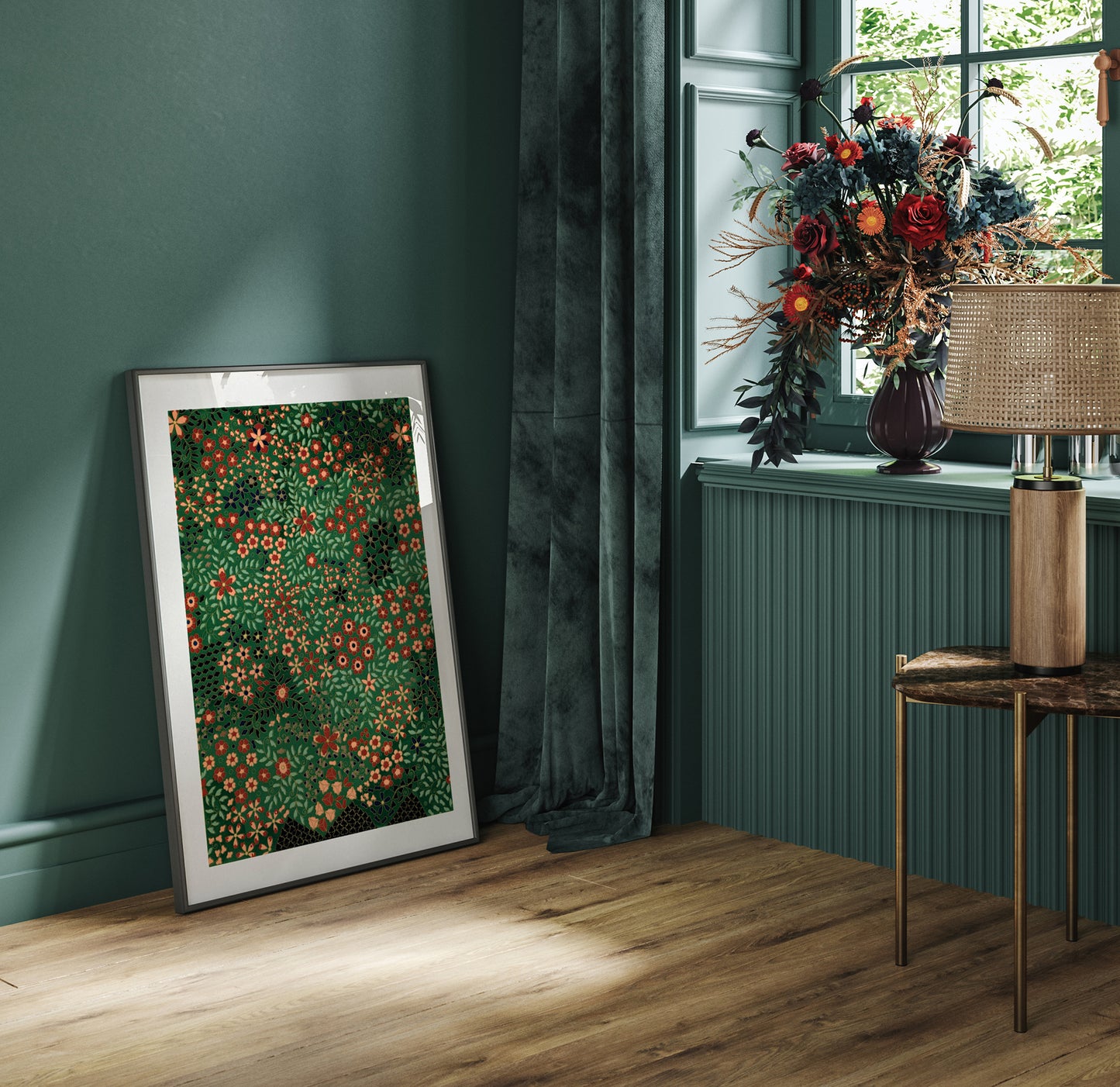 Japanese floral print pattern from section VII plate IX. by G.A. Audsley