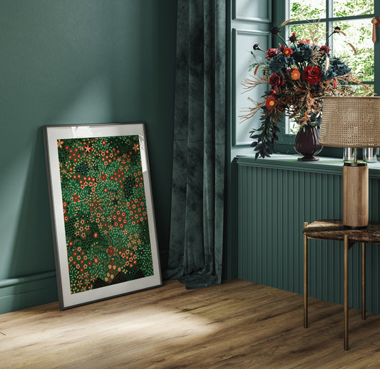 Japanese floral print pattern from section VII plate IX. by G.A. Audsley