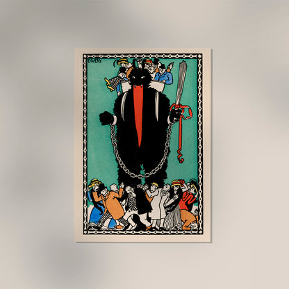 Krampus card (1909) by Josefvon Diveky and Wiener Werkstätte Vintage Poster
