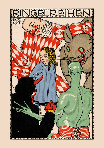 Rows of rings (1911) by Josefvon Diveky and Wiener Werkstätte Vintage Poster