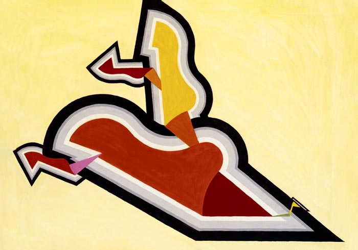 Study in Rhythm- Red and Gold by Joseph