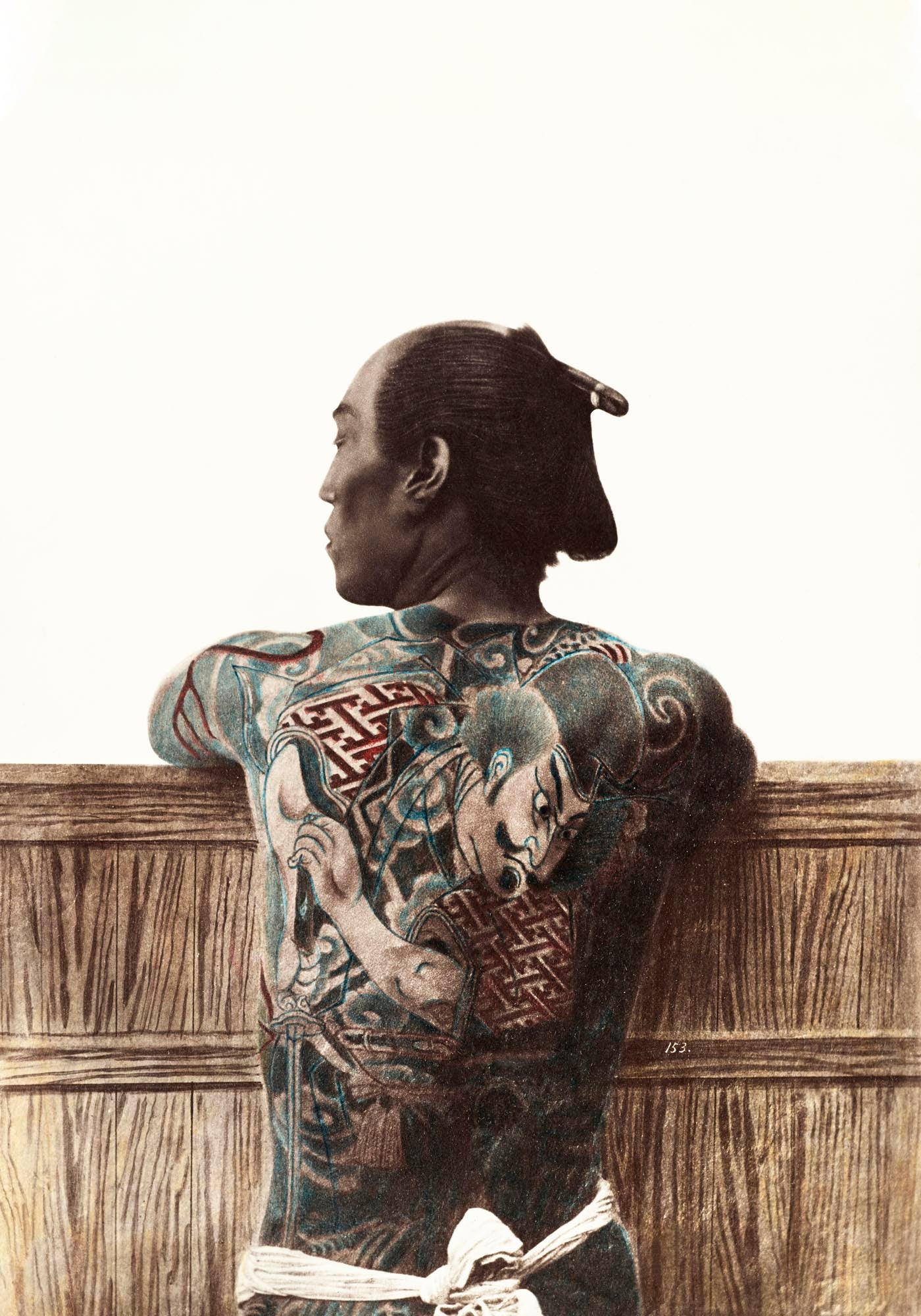 Japanese man with tattoo by Kimbei