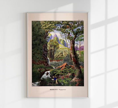 Morenia Poppigian Jungle Scene Vintage Poster