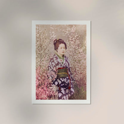 Geisha and Cherry Blossom by Ogawa Kazumasa