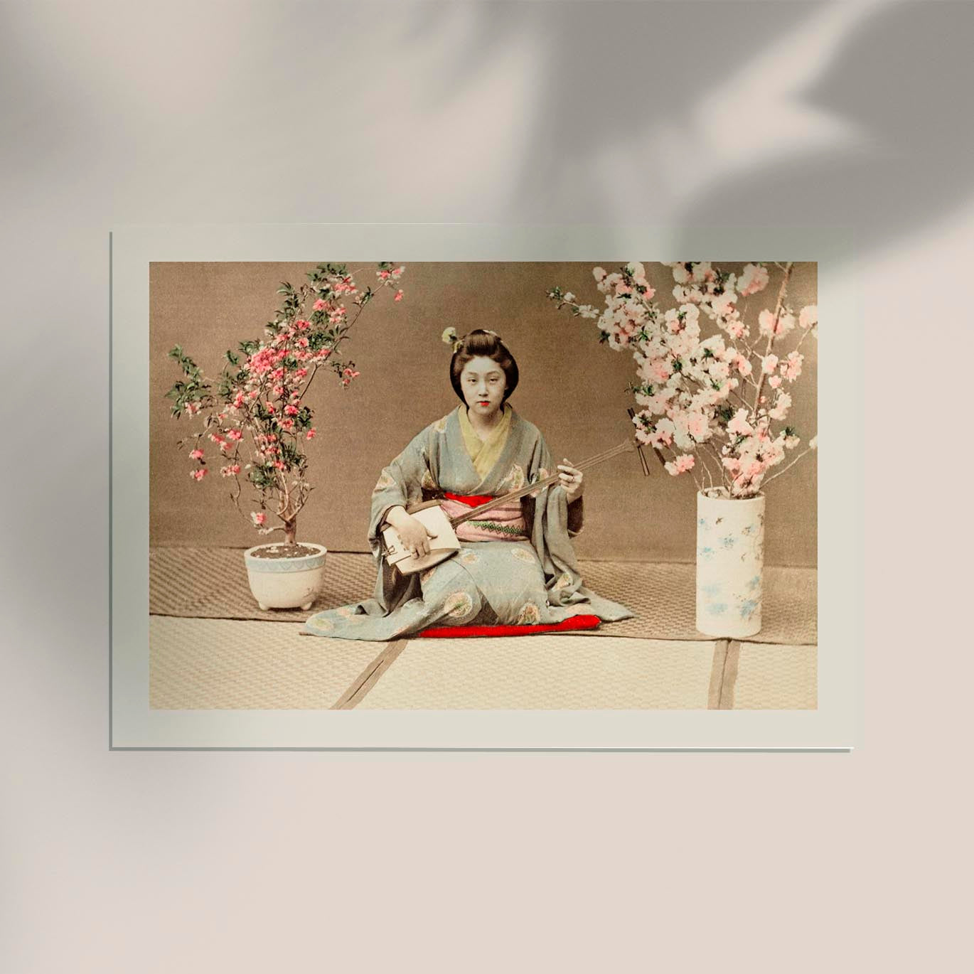 Geisha Playing Samisen by Ogawa Kazumasa