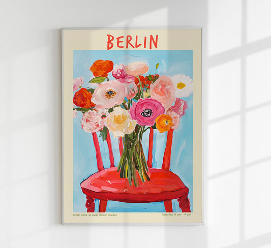 Berlin Local Flower Market Art Poster