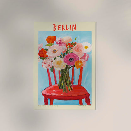 Berlin Local Flower Market Art Poster