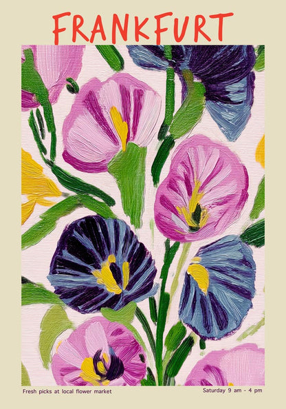 Frankfurt Local Flower Market Art Poster