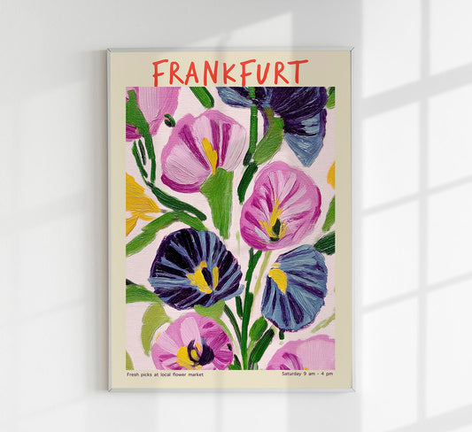Frankfurt Local Flower Market Art Poster