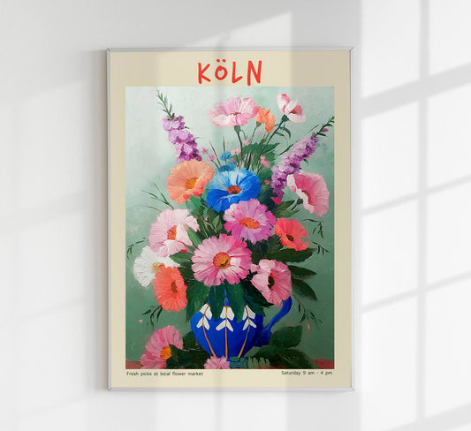 Köln Local Flower Market Art Poster