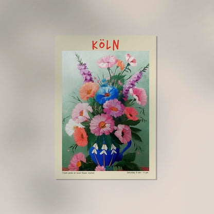 Köln Local Flower Market Art Poster