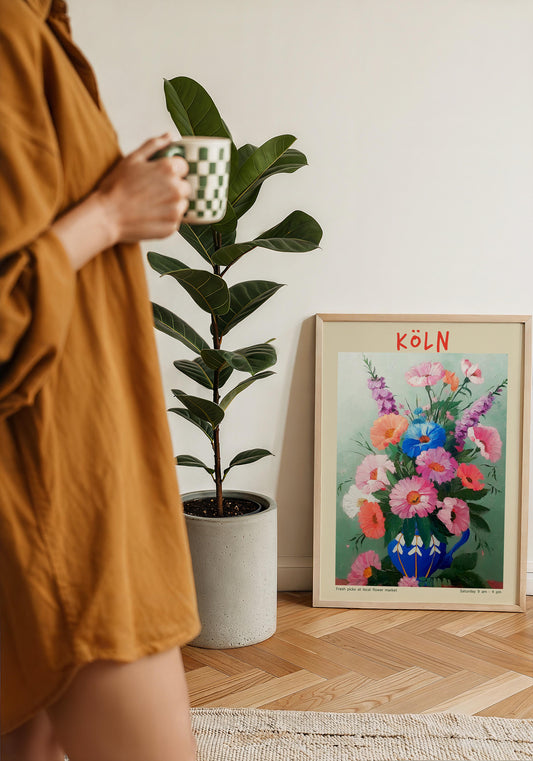 Köln Local Flower Market Art Poster