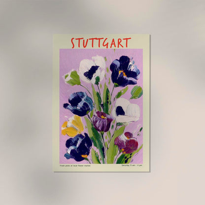 Stuttgart Local Flower Market Art Poster
