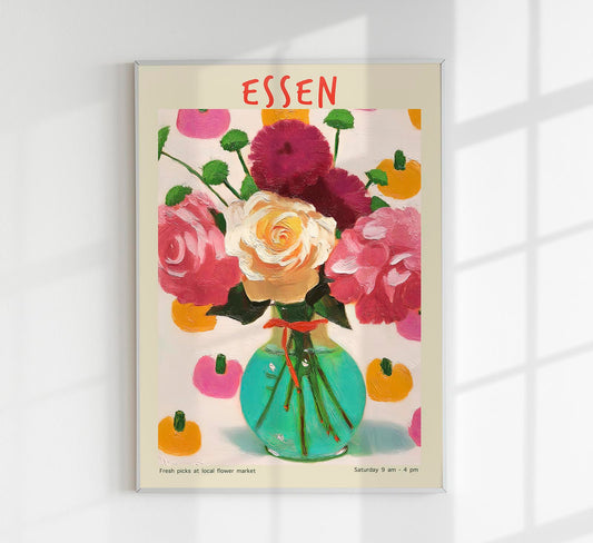 Essen Local Flower Market Art Poster