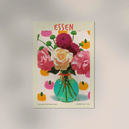 Essen Local Flower Market Art Poster