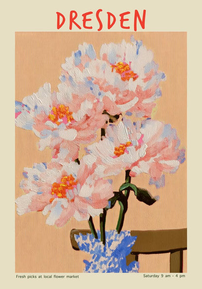 Dresden Local Flower Market Art Poster