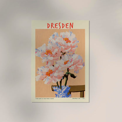 Dresden Local Flower Market Art Poster