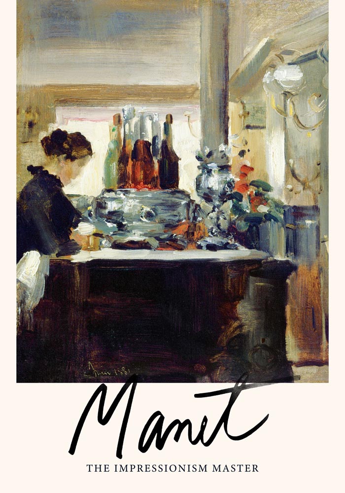 Bon Bock Cafe by Manet Exhibition Poster