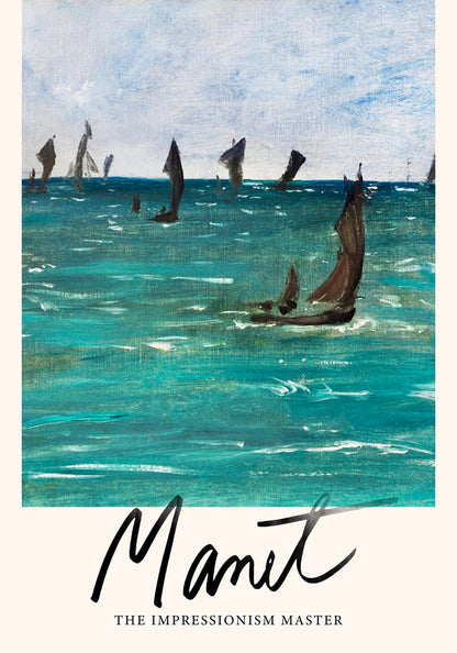 Boats at Berck-Sur-Mer by Manet Exhibition Poster