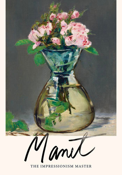 Moss Roses in a Vase by Manet Exhibition Poster