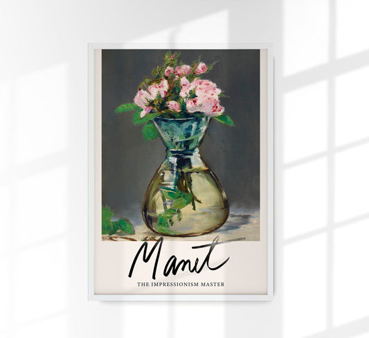 Moss Roses in a Vase by Manet Exhibition Poster