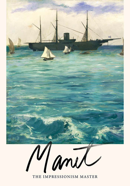 The Kearsarge at Boulogne by Manet Exhibition Poster