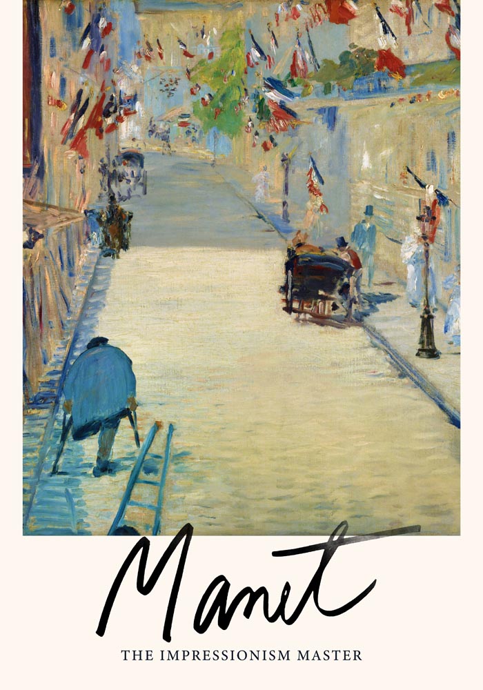 The Rue Mosnier with Flags by Manet Exhibition Poster