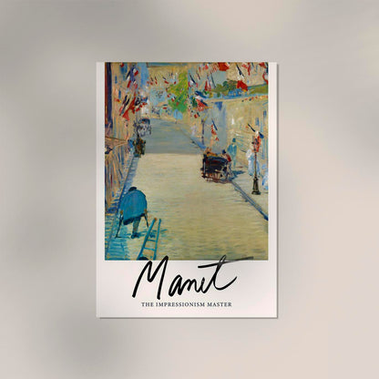 The Rue Mosnier with Flags by Manet Exhibition Poster