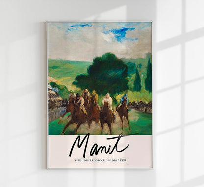 The Races at Longchamp by Manet Exhibition Poster