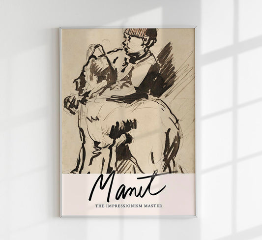 A Boy Holding His Dog by Manet Exhibition Poster