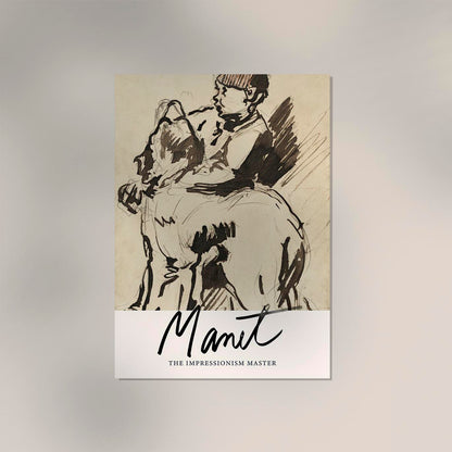 A Boy Holding His Dog by Manet Exhibition Poster