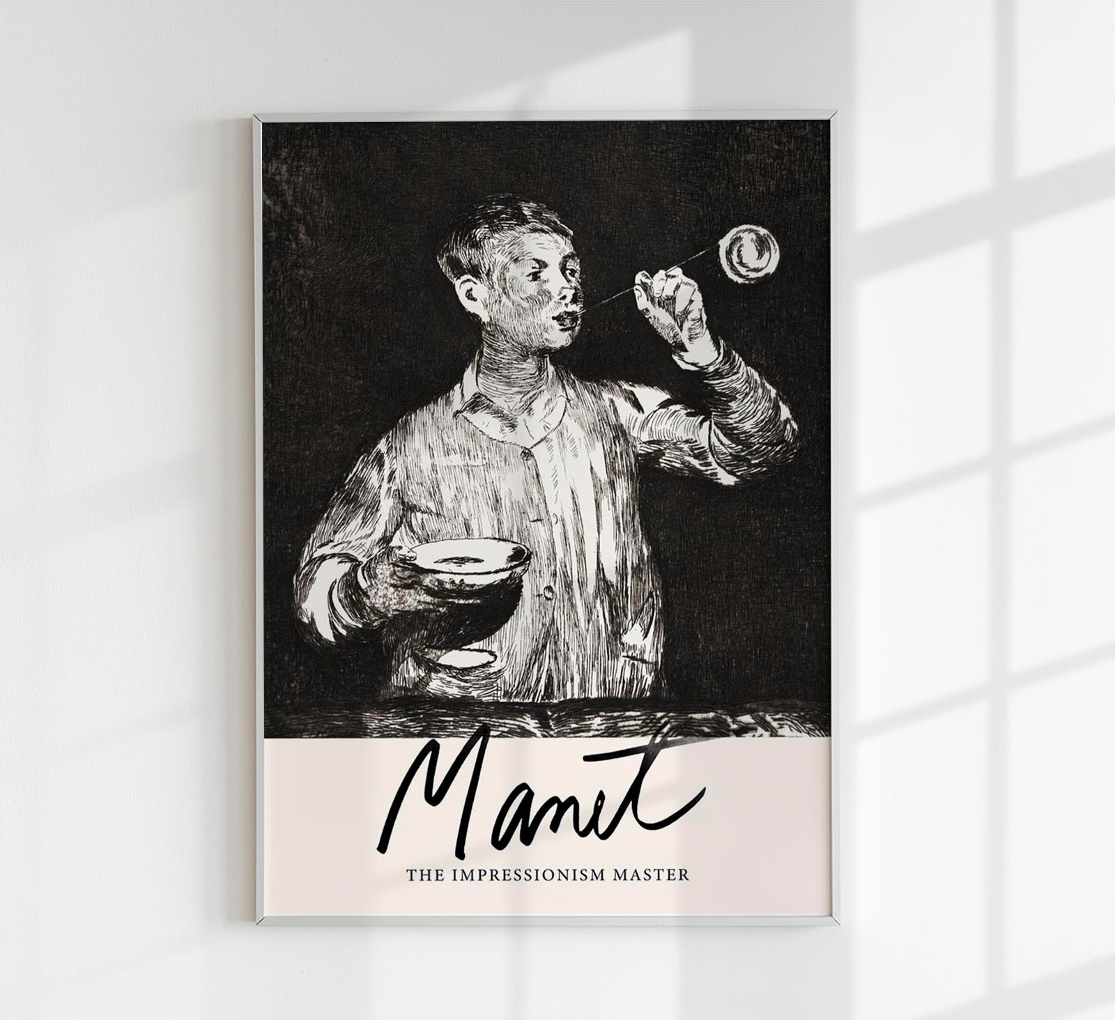 Boy Blowing Soap Bubbles by Édouard Manet Art Exhibition Poster ...