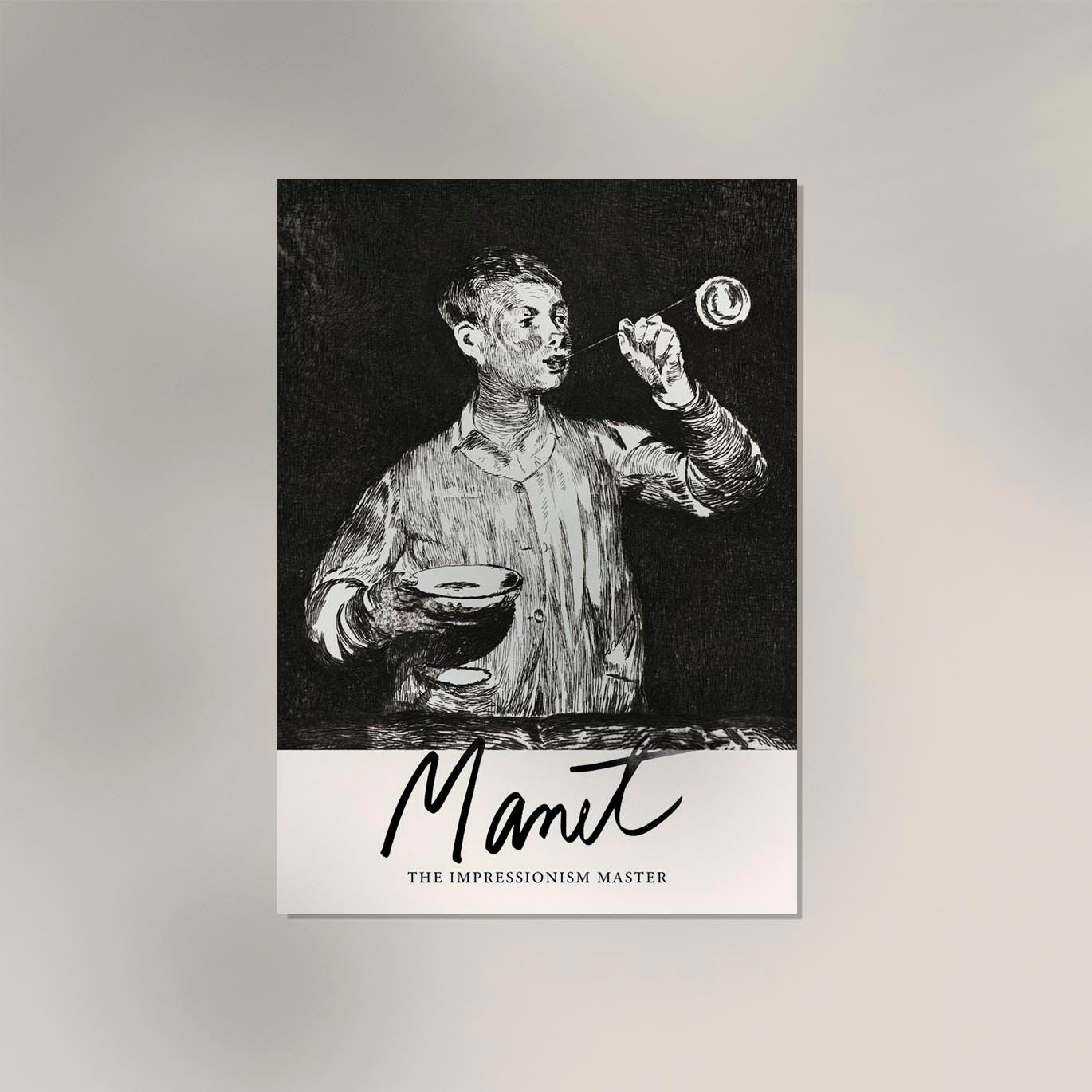 Boy Blowing Soap Bubbles by Manet Exhibition Poster