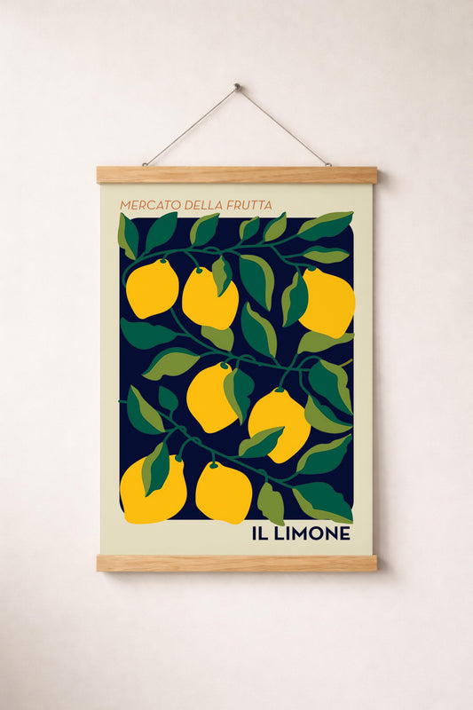 Il Limone Poster + Wood Hanger Bundle