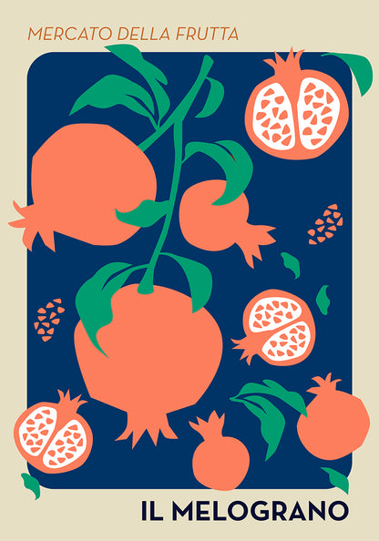 Il Melograno Fruit Market Art Poster