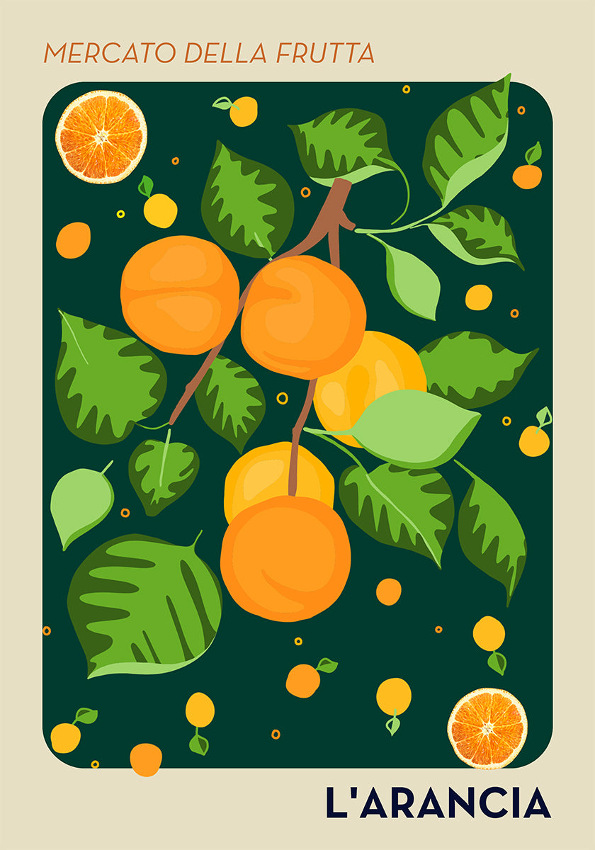 L'arancia Fruit Market Art Poster