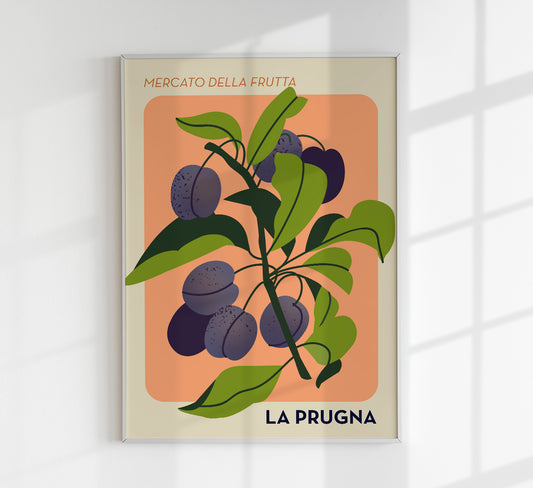 La Prugna Fruit Market Art Poster