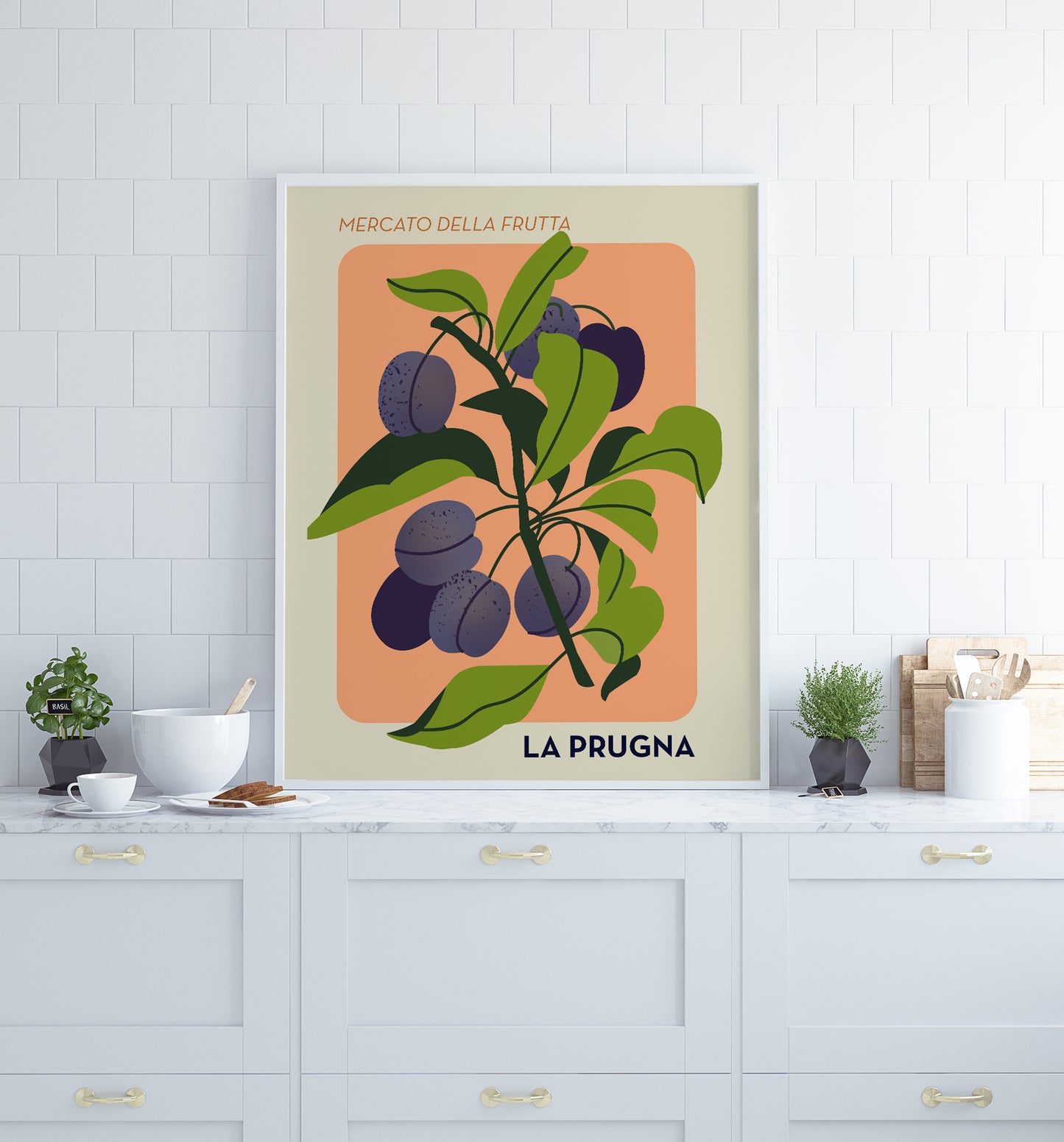 La Prugna Fruit Market Art Poster