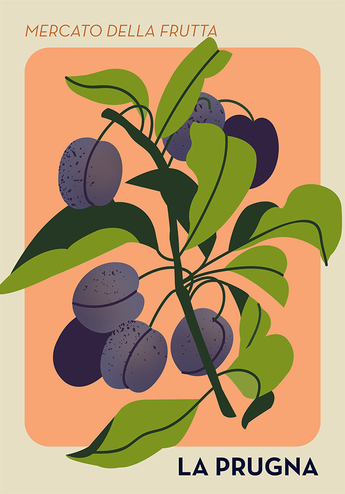 La Prugna Fruit Market Art Poster