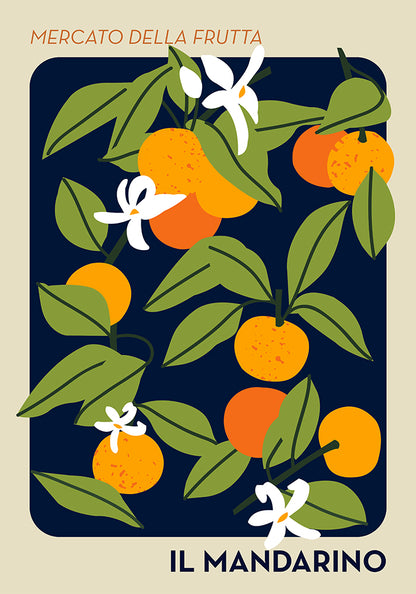 Il Mandarino Fruit Market Art Poster